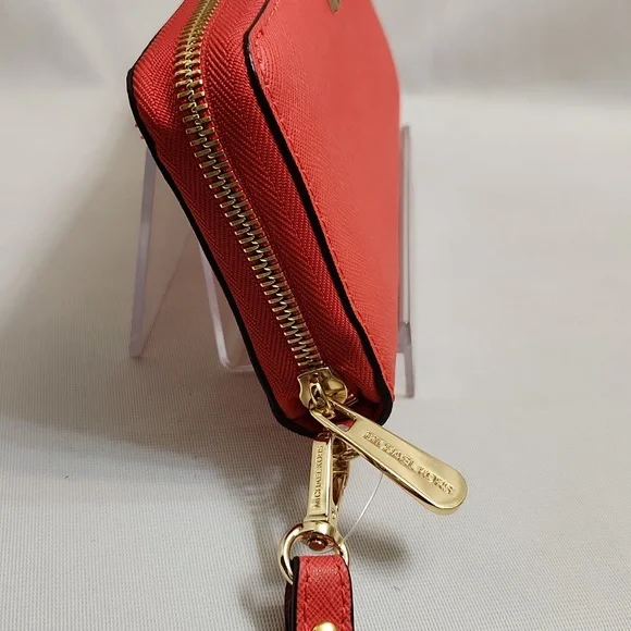 Michael Kors Jet Set Travel Continental Leather Coral Reef Wallet - Picture 4 of 10